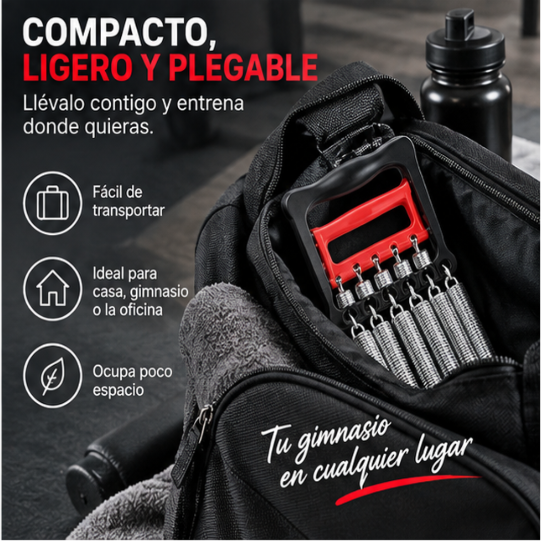 Expansor de Pecho y Entrenador de Agarre 2 en 1 | 5 Resortes