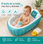 Bañera Inflable para Bebé – Seguridad y Comodidad en Cada Baño – Portátil y Práctica + Bomba de aire GRATIS