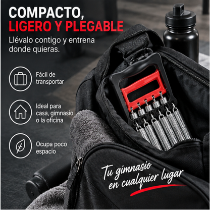 Expansor de Pecho y Entrenador de Agarre 2 en 1 | 5 Resortes