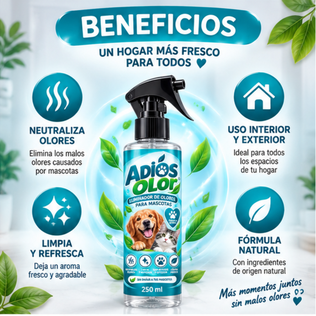 Adiós Olor para Mascotas 250 ml | Neutraliza Olores en Casa