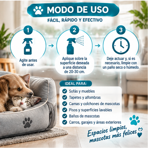Adiós Olor para Mascotas 250 ml | Neutraliza Olores en Casa