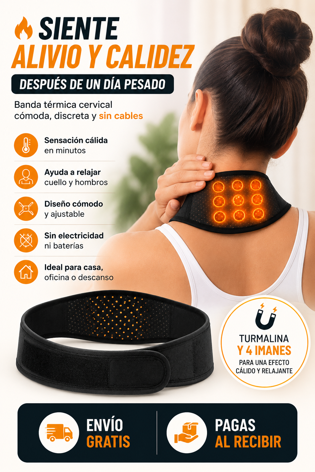 Termina el día sin esa tensión acumulada en cuello y hombros / Banda Térmica Relax Cervical
