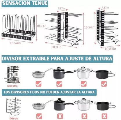 ORGANIZADOR METALICO 3 EN 1 / 8 NIVELES