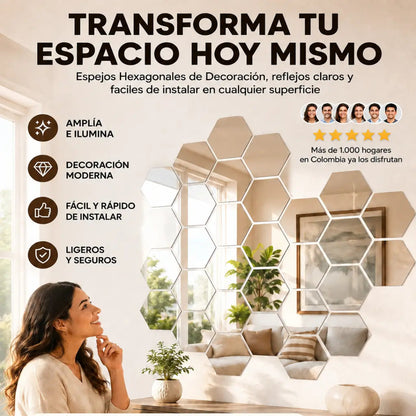 🪞 Espejos Adhesivos Decorativos · Fácil Instalación · Estilo en Minutos