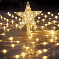 🎄 Luces Estrella Cascada LED + 2 Platos Navideños