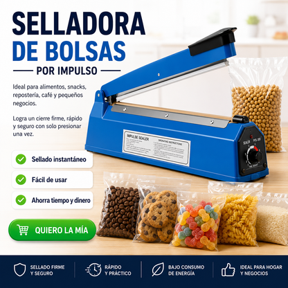 Selladora de Bolsas | Conserva tus Alimentos Frescos y Logra un Sellado Profesional en Segundos