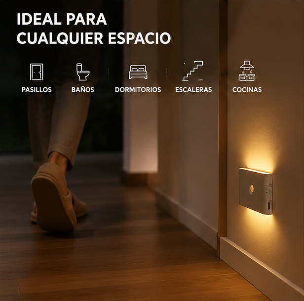 Nunca Camines a Oscuras Otra Vez ✨ | Luz Nocturna Inteligente con Sensor