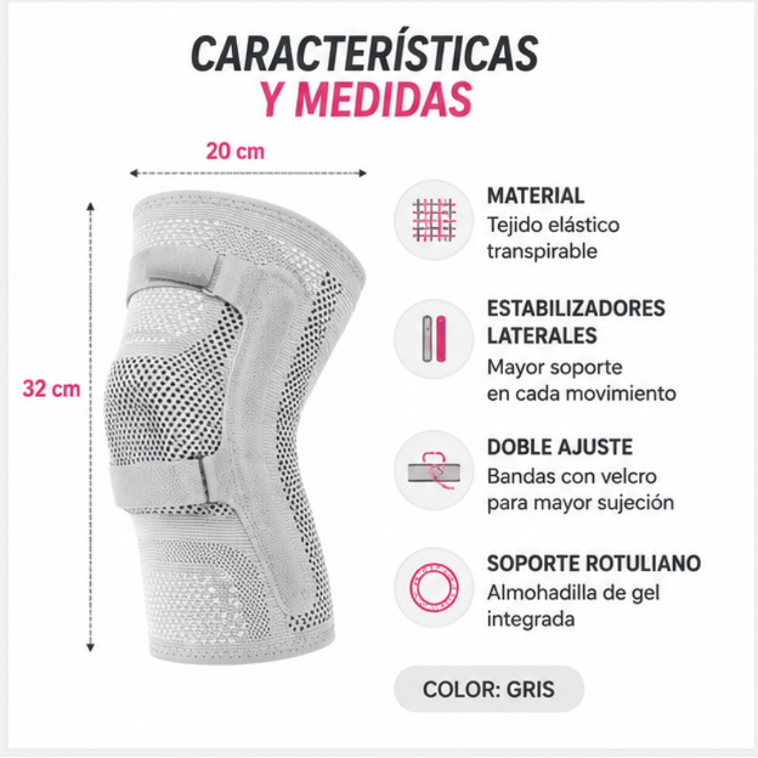 🦵 Rodillera Deportiva con Estabilizadores Laterales + Soporte Rotuliano | Mayor Soporte y Estabilidad