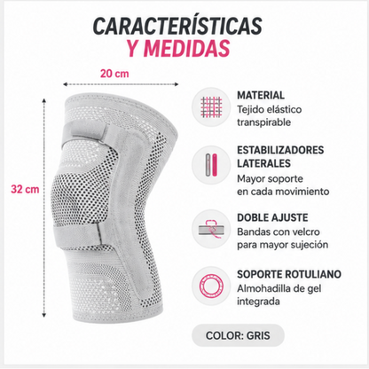 🦵 Rodillera Deportiva con Estabilizadores Laterales + Soporte Rotuliano | Mayor Soporte y Estabilidad