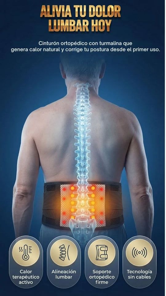 Faja Térmica Terapéutica con Soporte Lumbar - Alivio de Dolor y Corrector de Postura