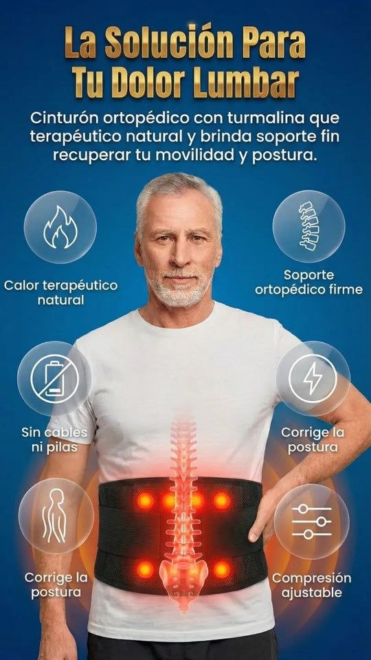 Faja Térmica Terapéutica con Soporte Lumbar - Alivio de Dolor y Corrector de Postura